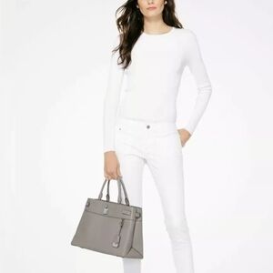 Michael Kors  Gramercy Large Sachel in Grey Pebbled Leather  EUC